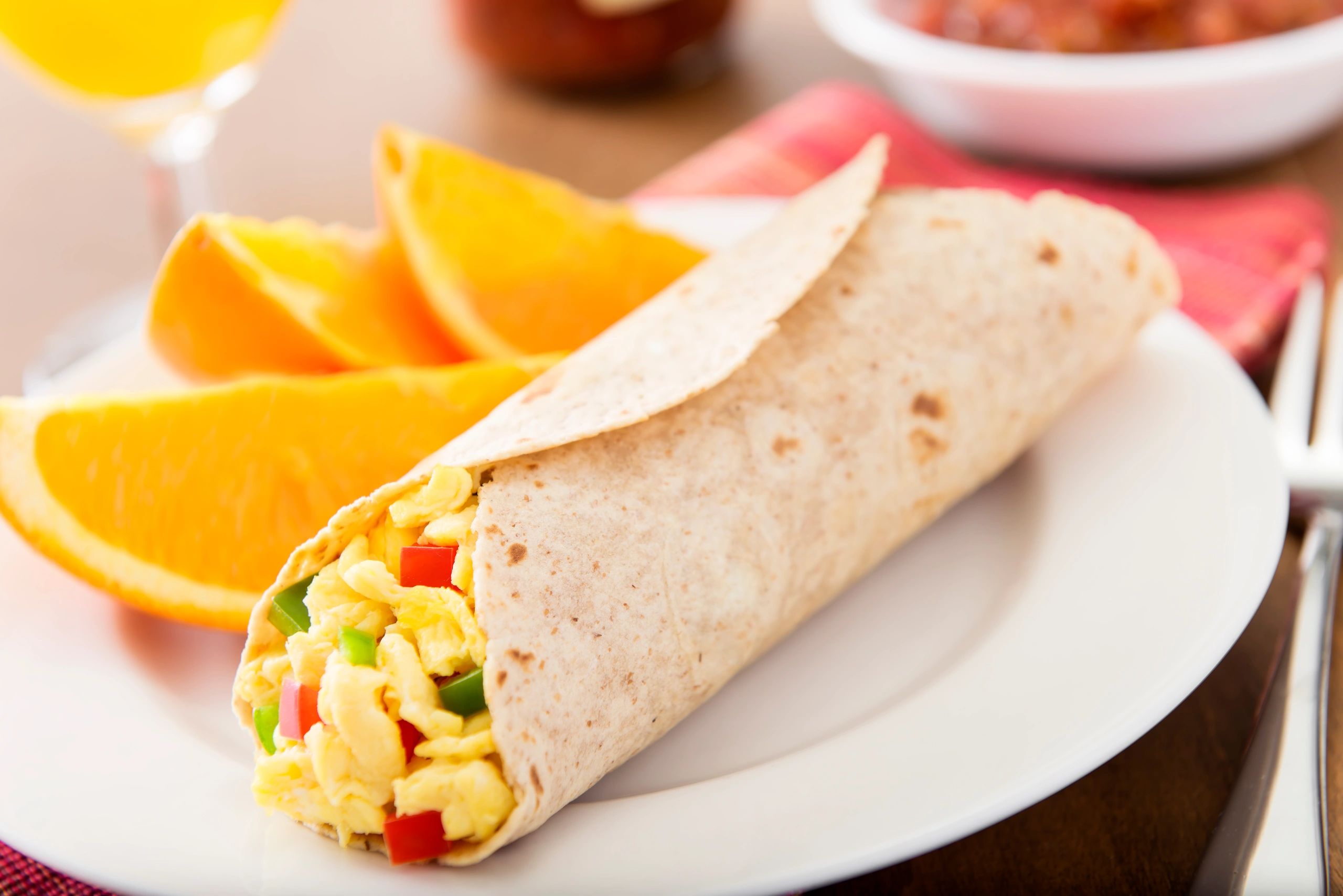 Breakfast burrito with hot sauce inspiration
